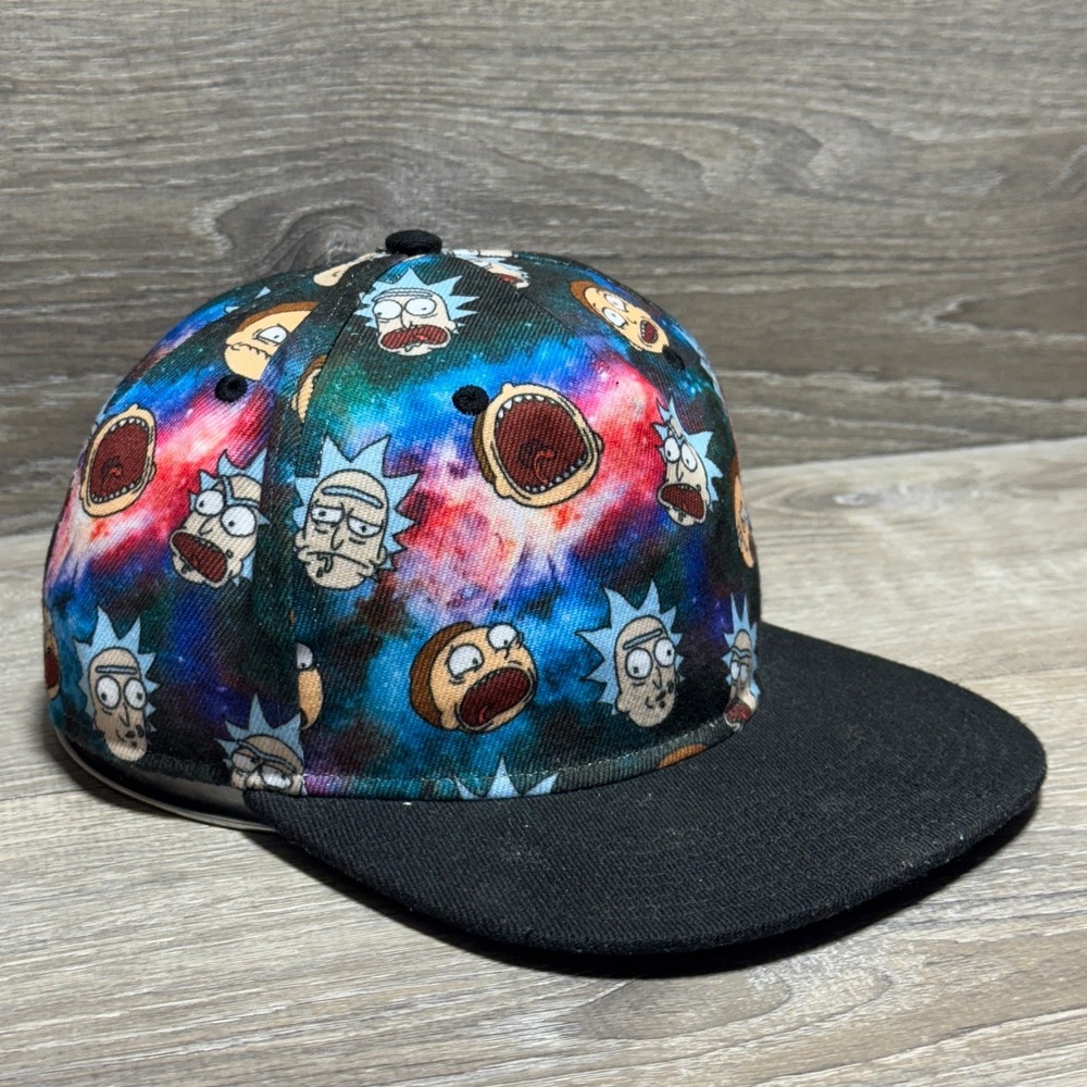 Rick and Morty Snapback Hat Galaxy Print Bioworld Adult Swim Cartoon Network Cap